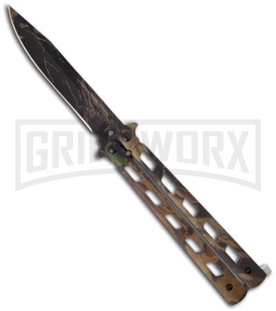 Monarch Tree Camo Butterfly Knife