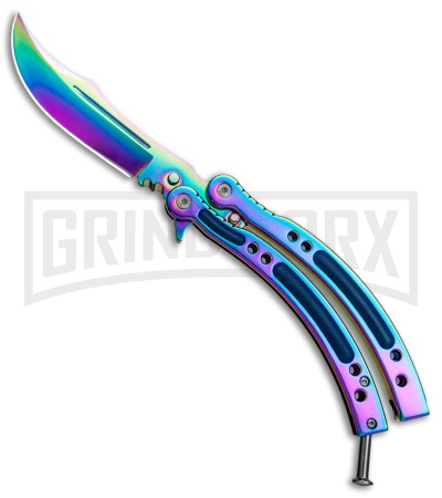 Andux CS Spectrum Butterfly Knife w/ Blue Inlays