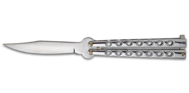 The 3 best budget butterfly knives: Flick balisong in silver.